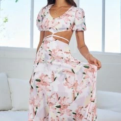 Evermore Fashion CLOTHING Evonne Dress - White Floral