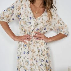 Miracle Fashion CLOTHING Howie Dress - Beige Print