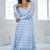 Wild Ginger Jaida Dress - Blue Gingham CLOTHING