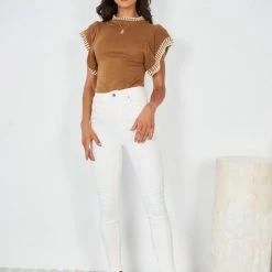 YH & Co (Chloe Yip) CLOTHING Nicolette Knit - Tan 12 YH & Co (Chloe Yip) CLOTHING Nicolette Knit - Tan