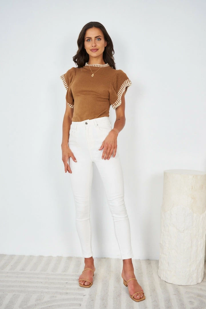 YH & Co (Chloe Yip) CLOTHING Nicolette Knit - Tan 6 YH & Co (Chloe Yip) CLOTHING Nicolette Knit - Tan