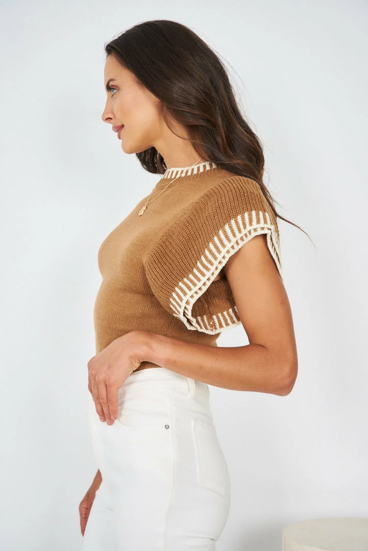 YH & Co (Chloe Yip) CLOTHING Nicolette Knit - Tan 5 YH & Co (Chloe Yip) CLOTHING Nicolette Knit - Tan