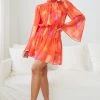 Wild Ginger Daenerys Dress - Orange Print CLOTHING