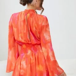 Wild Ginger Daenerys Dress - Orange Print CLOTHING