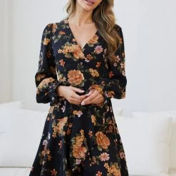 Ebby And I Daley Dress - Black Floral