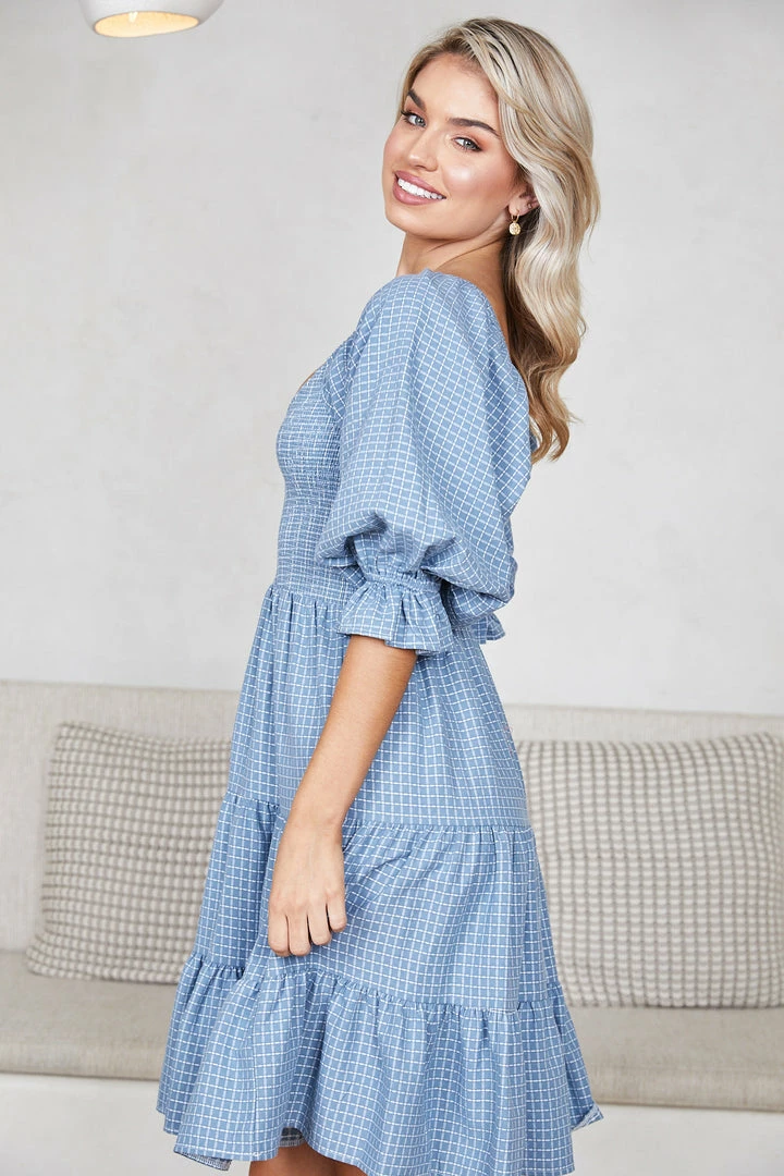 WeLove Fashion Darleen Dress - Blue Print 5 WeLove Fashion Darleen Dress - Blue Print