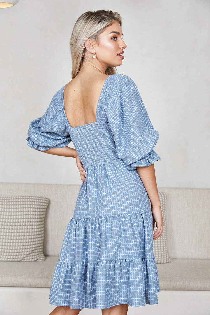 WeLove Fashion Darleen Dress - Blue Print 4 WeLove Fashion Darleen Dress - Blue Print