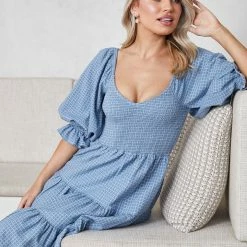 WeLove Fashion Darleen Dress - Blue Print 13 WeLove Fashion Darleen Dress - Blue Print