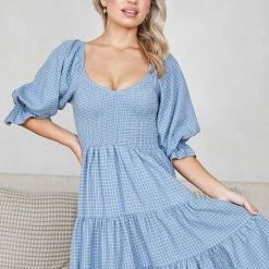 WeLove Fashion Darleen Dress - Blue Print