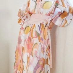 Wild Ginger Delfinia Dress - Blush Print