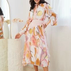 Wild Ginger Delfinia Dress - Blush Print