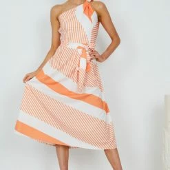 Reverse Dolores Dress - Orange Stripe CLOTHING