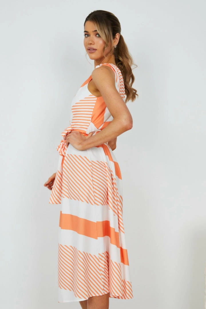 Reverse Dolores Dress - Orange Stripe CLOTHING 5 Reverse Dolores Dress - Orange Stripe CLOTHING