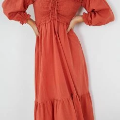 Style Box Donita Dress - Rust CLOTHING