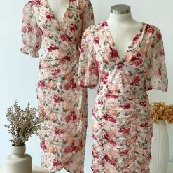 YH & Co (Chloe Yip) Ernesta Dress - Pink Floral CLOTHING