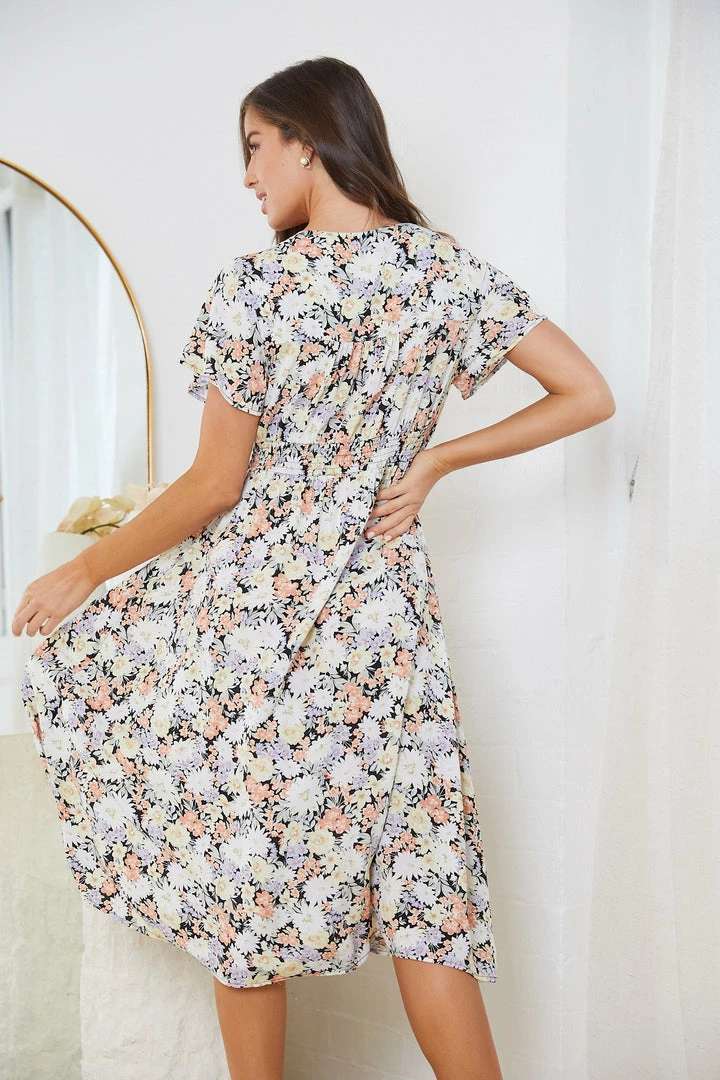 Miracle Fashion Ellinor Dress - Multi Floral 4 Miracle Fashion Ellinor Dress - Multi Floral