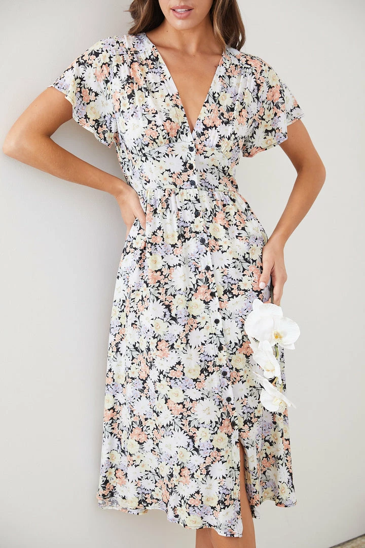 Miracle Fashion Ellinor Dress - Multi Floral 3 Miracle Fashion Ellinor Dress - Multi Floral