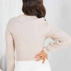 Pink Diamond Empress Knit Top - Beige