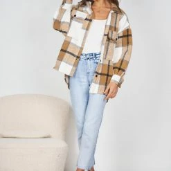 YH & Co (Chloe Yip) Marci Shirt - Light Brown Print CLOTHING