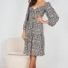 Pink Diamond Marilou Dress - Black Print CLOTHING