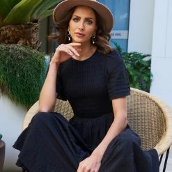 Qtrend Fashion PTY LTD CLOTHING Iolana Dress - Black 10 Qtrend Fashion PTY LTD CLOTHING Iolana Dress - Black