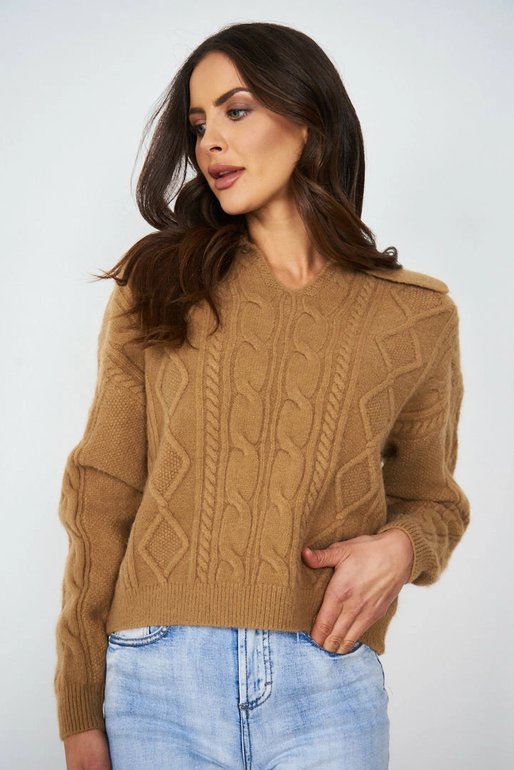Qtrend Fashion PTY LTD Aubrey Knit - Tan CLOTHING 4 Qtrend Fashion PTY LTD Aubrey Knit - Tan CLOTHING