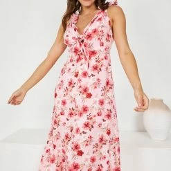 Wild Ginger Fall For You Dress - Pink Print