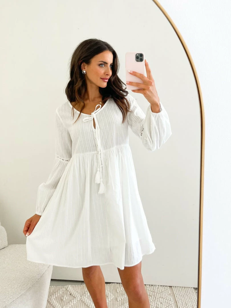 Miracle Fashion CLOTHING Fallow Dress - White 8 Miracle Fashion CLOTHING Fallow Dress - White