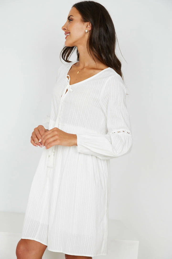 Miracle Fashion CLOTHING Fallow Dress - White 5 Miracle Fashion CLOTHING Fallow Dress - White