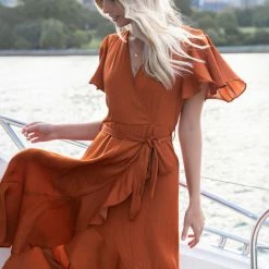 Style Box CLOTHING Farren Dress - Rust