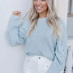 White Closet Felisa Jumper - Light Blue CLOTHING