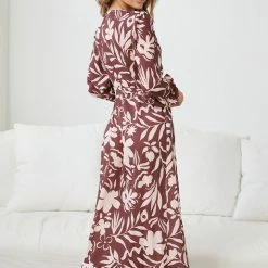 Style Box Fendexe Dress - Burgundy Floral CLOTHING