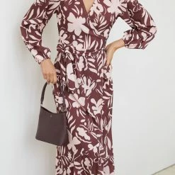 Style Box Fendexe Dress - Burgundy Floral CLOTHING
