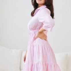 Label Of Love Fernina Dress - Pink Stripe CLOTHING