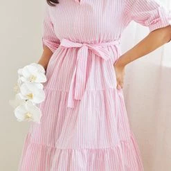 Label Of Love Fernina Dress - Pink Stripe CLOTHING
