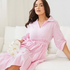 Label Of Love Fernina Dress - Pink Stripe CLOTHING