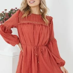 Rock Denim CLOTHING Ferrera Dress - Rust