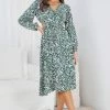 Miracle Fashion Fifity Dress - Green Print CLOTHING