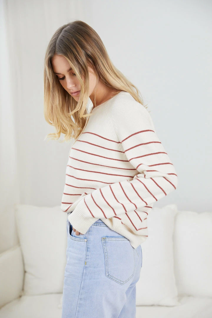 HQ Fashion CLOTHING Fira Knit - Rust Stripe 5 HQ Fashion CLOTHING Fira Knit - Rust Stripe