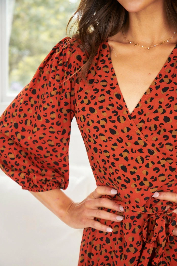 Sunny Girl Flinstone Dress - Rust Print CLOTHING 6 Sunny Girl Flinstone Dress - Rust Print CLOTHING