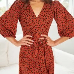 Sunny Girl Flinstone Dress - Rust Print CLOTHING 12 Sunny Girl Flinstone Dress - Rust Print CLOTHING