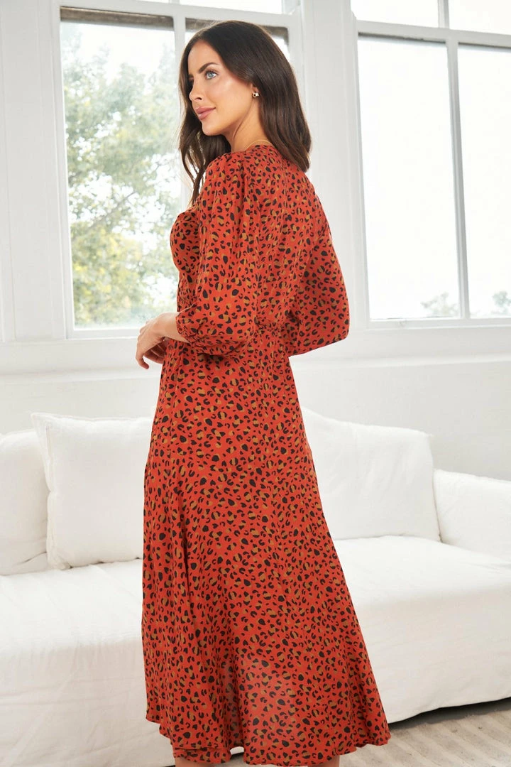 Sunny Girl Flinstone Dress - Rust Print CLOTHING 4 Sunny Girl Flinstone Dress - Rust Print CLOTHING