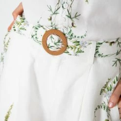 GDS Floella Belted Shorts - Green Print CLOTHING