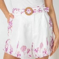GDS Floella Belted Shorts - Pink Print