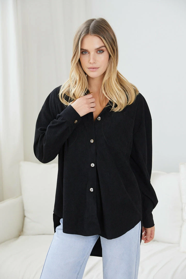 Miracle Fashion Florie Shirt - Black CLOTHING 6 Miracle Fashion Florie Shirt - Black CLOTHING