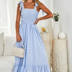 Pink Diamond Fortune Dress - Light Blue CLOTHING