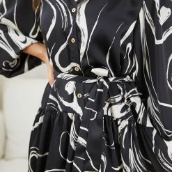 Spicy Sugar CLOTHING Frankelle Dress - Black Print