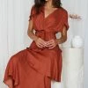 Spicy Sugar CLOTHING Gabbie Dress - Rust