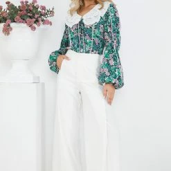 Style Box Gardner Top - Green Floral