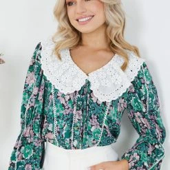 Style Box Gardner Top - Green Floral